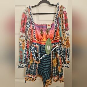 NWT Farm Rio Summer Stitches Romper Size L